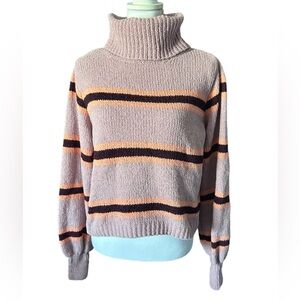 NWT Wild Fable Women’s Turtleneck Sweater, Lavendar with Stripes, Size Xl